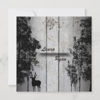 Invitación a la boda de ciervos y árboles de la Ju
