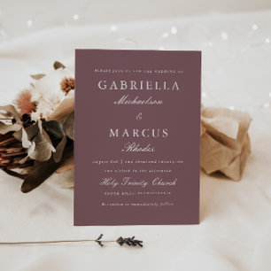 Invitación a la boda de ciruelas apagadas