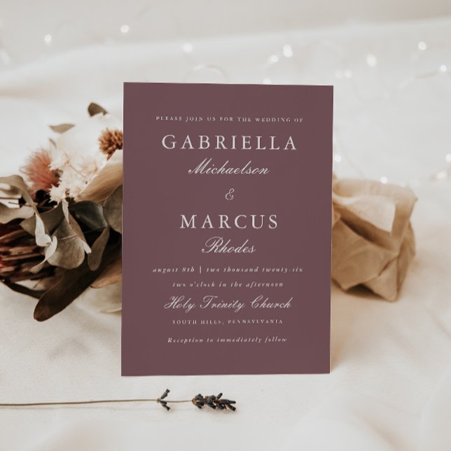 Invitación a la boda de ciruelas apagadas (Subido por el creador)