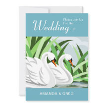 Invitación a la boda de cisnes para los amantes de