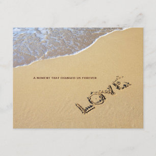 Invitación a la boda de citas de playa y amor