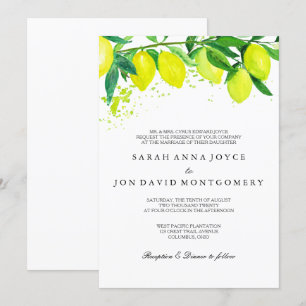 Invitación a la boda de cítricos/limoneros