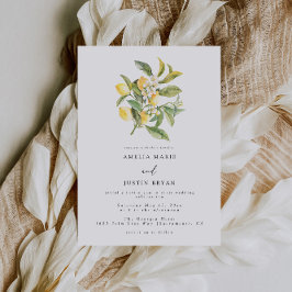 Invitación a la boda de cítricos limoneros mediter