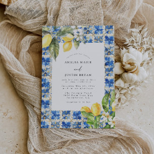 Invitación a la boda de cítricos limoneros mediter