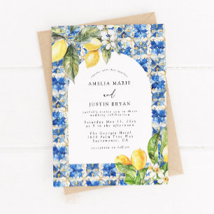 Invitación a la boda de cítricos limoneros mediter