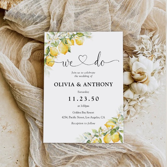 Invitación a la boda de cítricos verde limón (Subido por el creador)