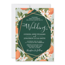 Invitación a la boda de cítricos y de menta