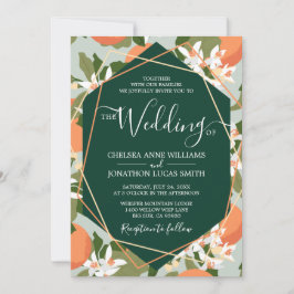 Invitación a la boda de cítricos y de menta