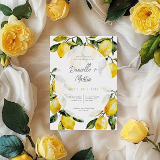 Invitación a la boda de Citrus Lemon Italia