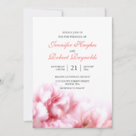 Invitación a la boda de claveles rosados