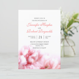 Invitación a la boda de claveles rosados