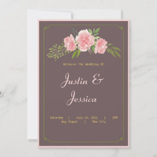 Invitación a la boda de claveles rosados