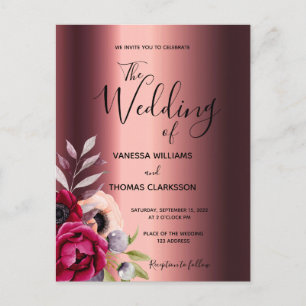Invitación a la boda de cobre en florines de Borgo