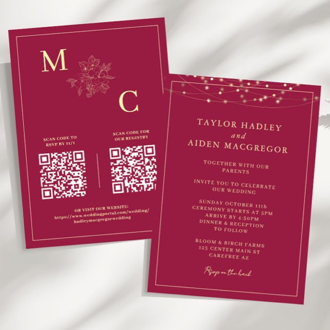 Invitación a la boda de código QR con Apple Red El (Subido por el creador)