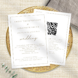 Invitación a la boda de código QR con guión elegan