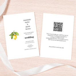 Invitación a la boda de código QR de limón amarill