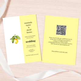Invitación a la boda de código QR de limón amarill