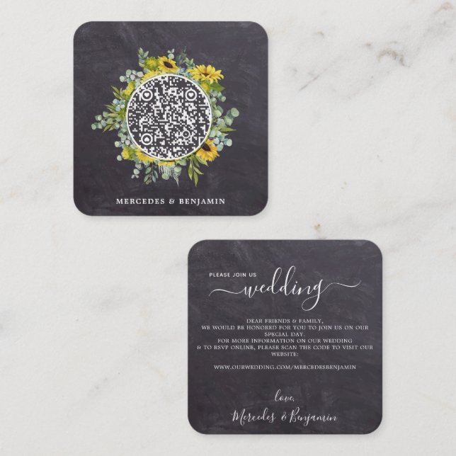 Invitación a la boda de código QR del Eucalyptus d (Anverso / Reverso)