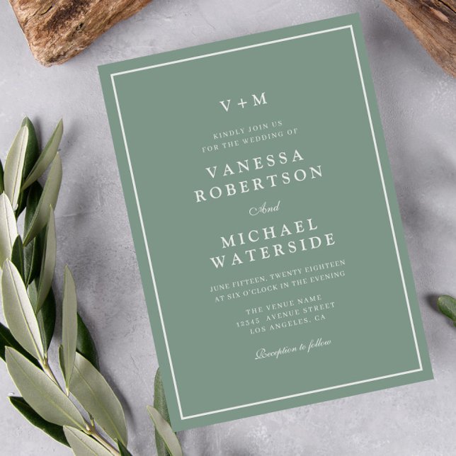 Invitación a la boda de código QR verde de sabio d (Subido por el creador)