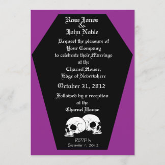 Invitación a la boda de Coffin Ebony (Púrpura)