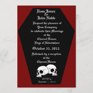Invitación a la boda de Coffin Ebony (rojo)