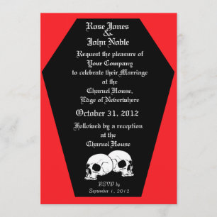 Invitación a la boda de Coffin Ebony (Ruby)