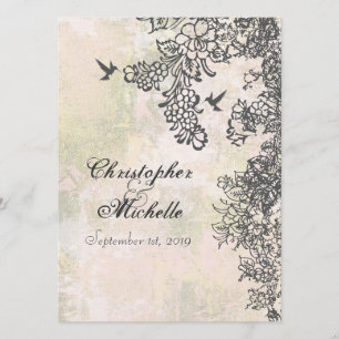 Invitación a la boda de colibríes y flores
