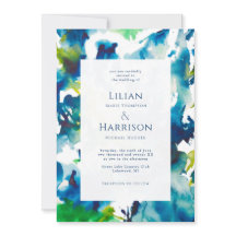 Invitación a la boda de color acuático con el resu