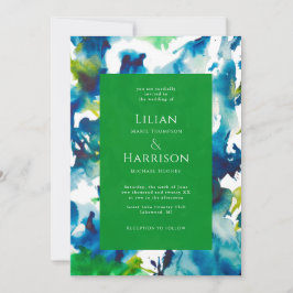 Invitación a la boda de color acuático con el resu