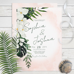 Invitación a la boda de color acuático de Rubor tr