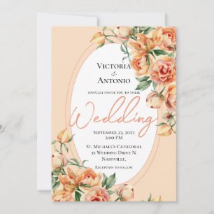 Invitación a la boda de color acuático moderno de 