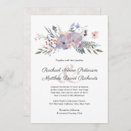 Invitación a la boda de color acuático Violet Mead