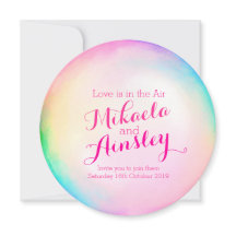 Invitación a la boda de color agua