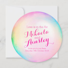 Invitación a la boda de color agua