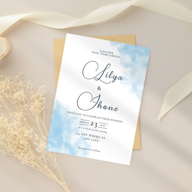 Invitación a la boda de color azul (Subido por el creador)