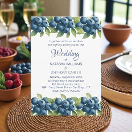Invitación a la boda de color azul