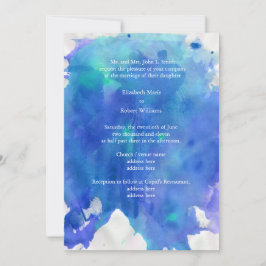 Invitación a la boda de color azul