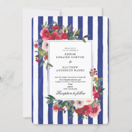 Invitación a la boda de color azul