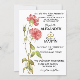 Invitación a la boda de color azul de carnación ro