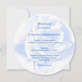 Invitación a la boda de color azul para el diseño