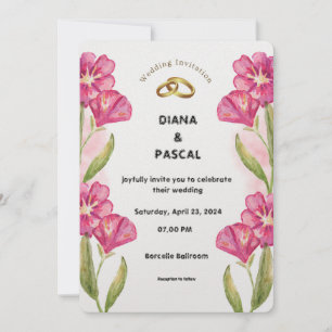 Invitación a la boda de color crema rosado