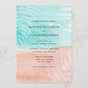 Invitación a la boda de color de agua con encanto