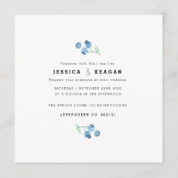 Invitación a la boda de color de agua del trío de 