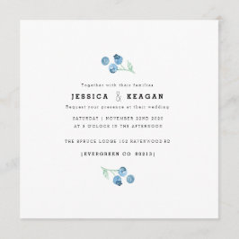 Invitación a la boda de color de agua del trío de 