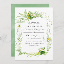 Invitación a la boda de color de agua verde