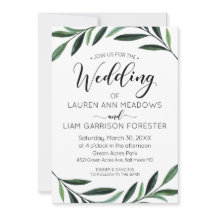 Invitación a la boda de color de agua verde