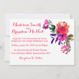 Invitación a la boda de color de agua vibrante