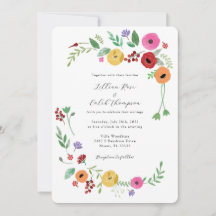 Invitación a la boda de color floral y brillante b