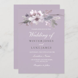 Invitación a la boda de color marrón morado modern