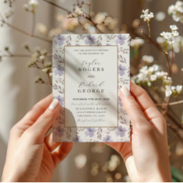 Invitación a la boda de color marrón morado modern